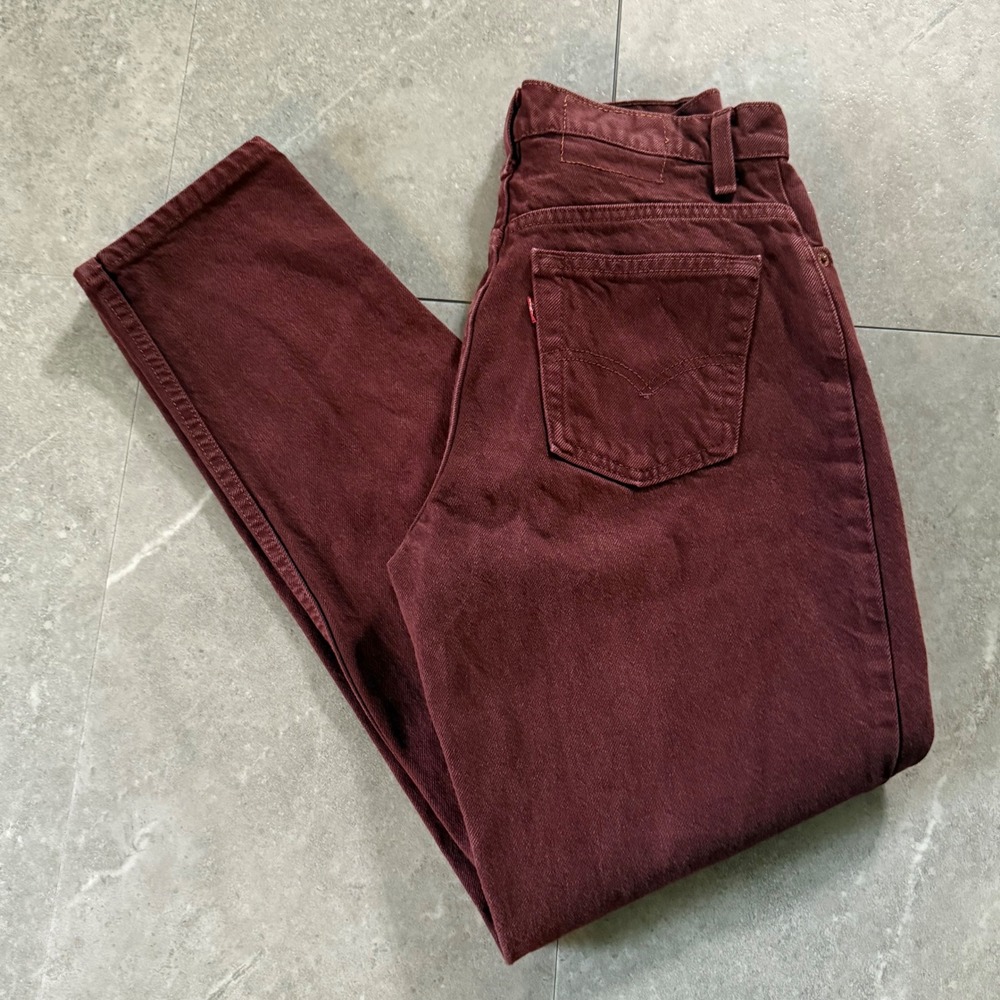 Vintage Levi's Relaxed Fit Tapered Leg Jeans Maroon 28x30
